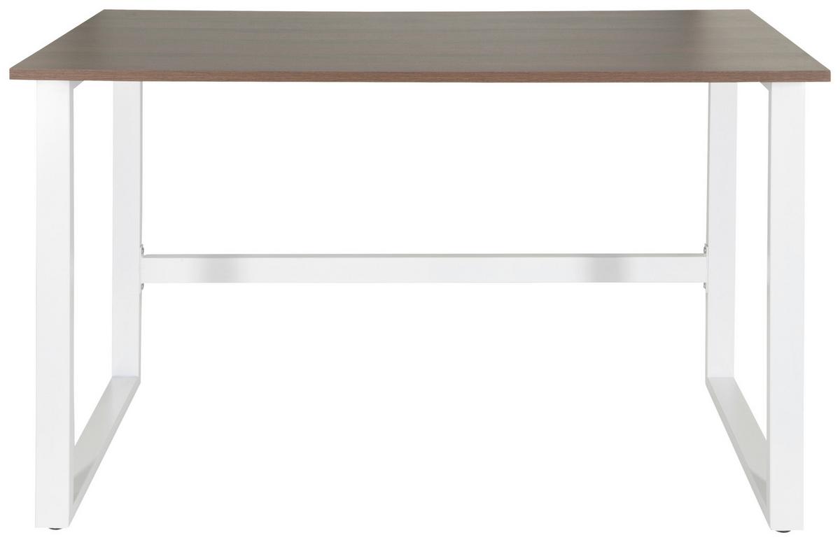 Pisalna Miza Workspace Light I, Bela, Oreh - barva oreha/bela, Basics, kovina/leseni material (120/60/76cm) - MID.YOU