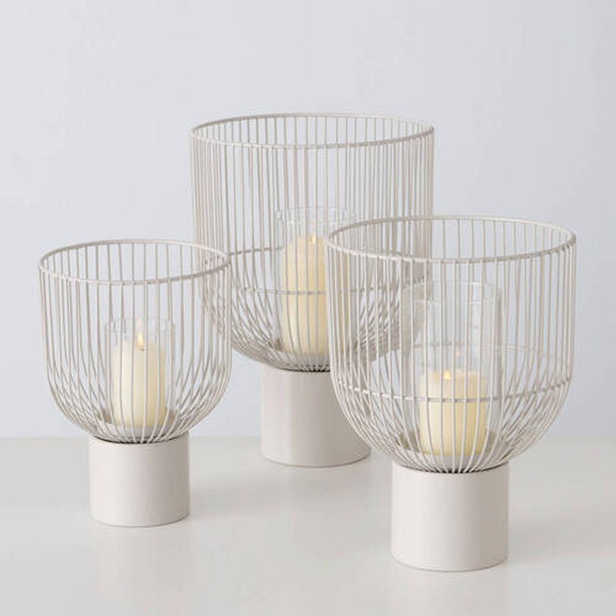 LATARENKA 9719508 - SIMPLY NORDIC - beżowy, Basics, metal/szkło (18/18/25cm) - Boltze Home