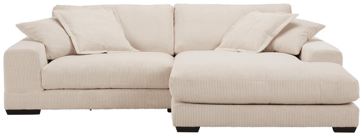 Sedežna Garnitura Paddy, Bež, Žamet - črna/bela, Romantika, umetna masa/tekstil (280/190cm) - Mömax