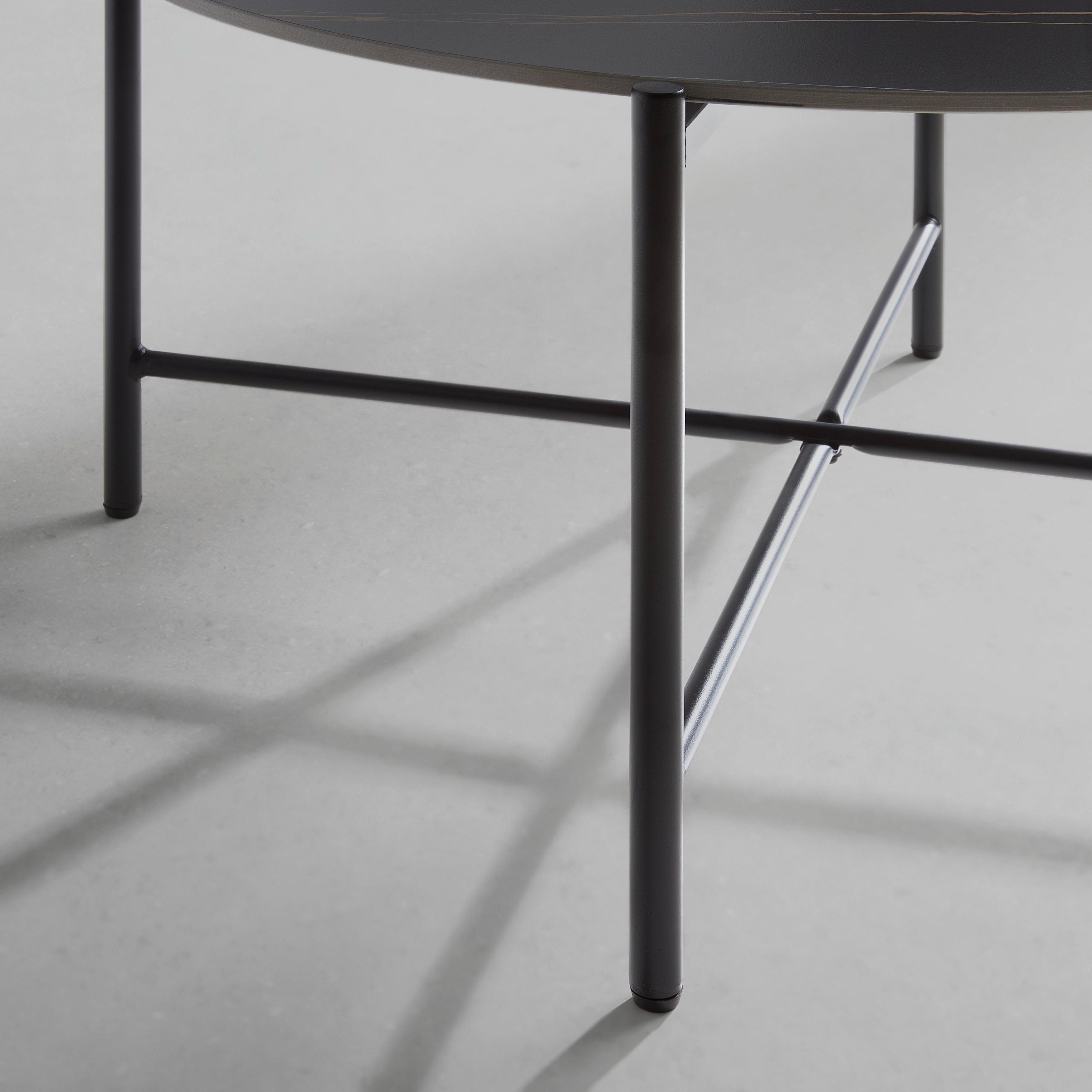 SOFFBORD MONZA - svart, Modern, metall/keramik (80/80/43cm) - Mömax