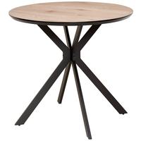 Jedilna Miza Colorado, Ø 100cm - črna/naravne barve, Trendi, kovina/leseni material (100/76/100cm) - Livetastic