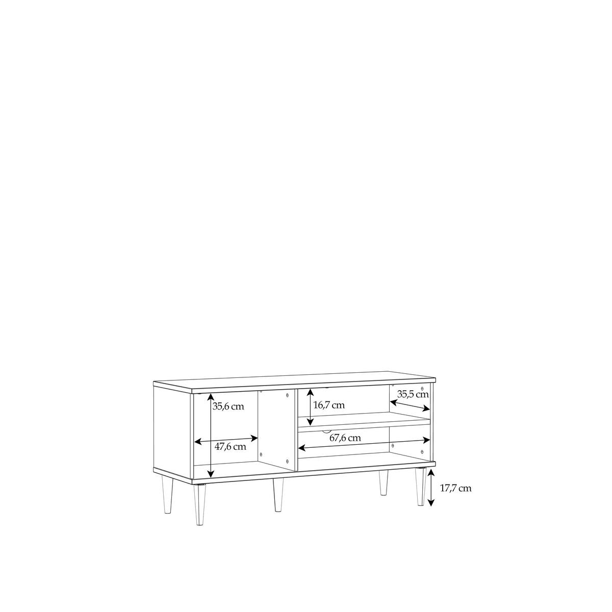 Tv Komoda Calasetta - boje hrasta/zlatne boje, Natur, drvni materijal/metal (120,1/57,8/41,4cm) - Premium Living