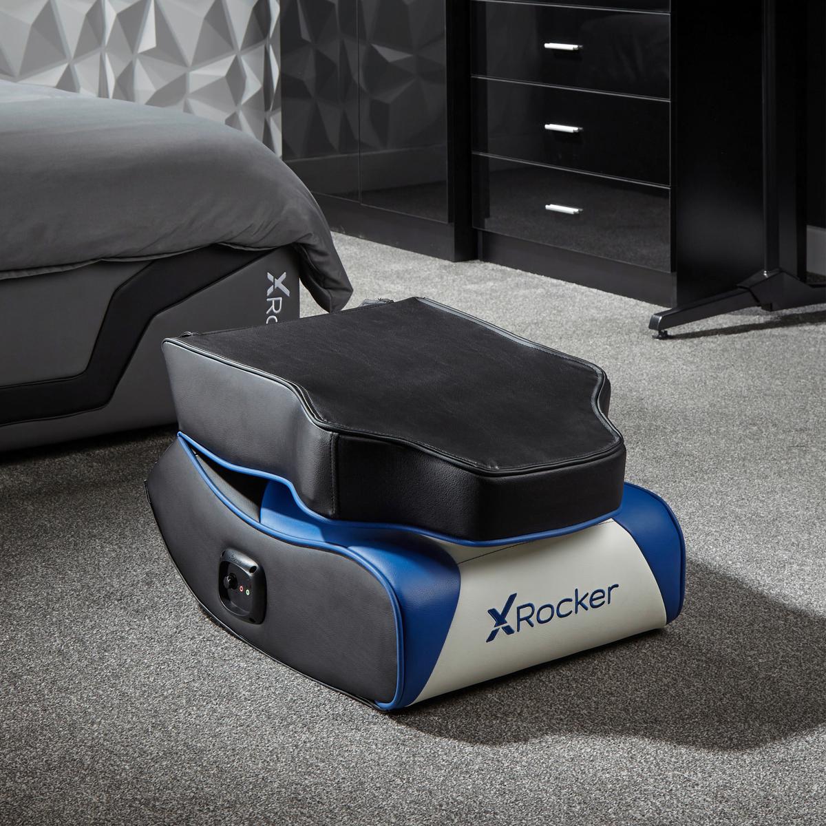 Gamingsessel Playstation ca. 42x68x74cm Weiß/Blau/Schwarz - Blau/Schwarz, MODERN, Leder/Holzwerkstoff (42/68/74cm) - X Rocker