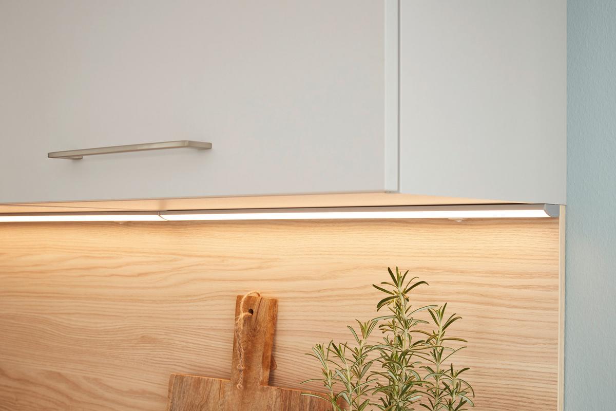 Kuhinja Po Meri Manhattan Uni - platinaste barve/srebrne barve, Moderno, leseni material (230/295cm) - Nolte Küchen