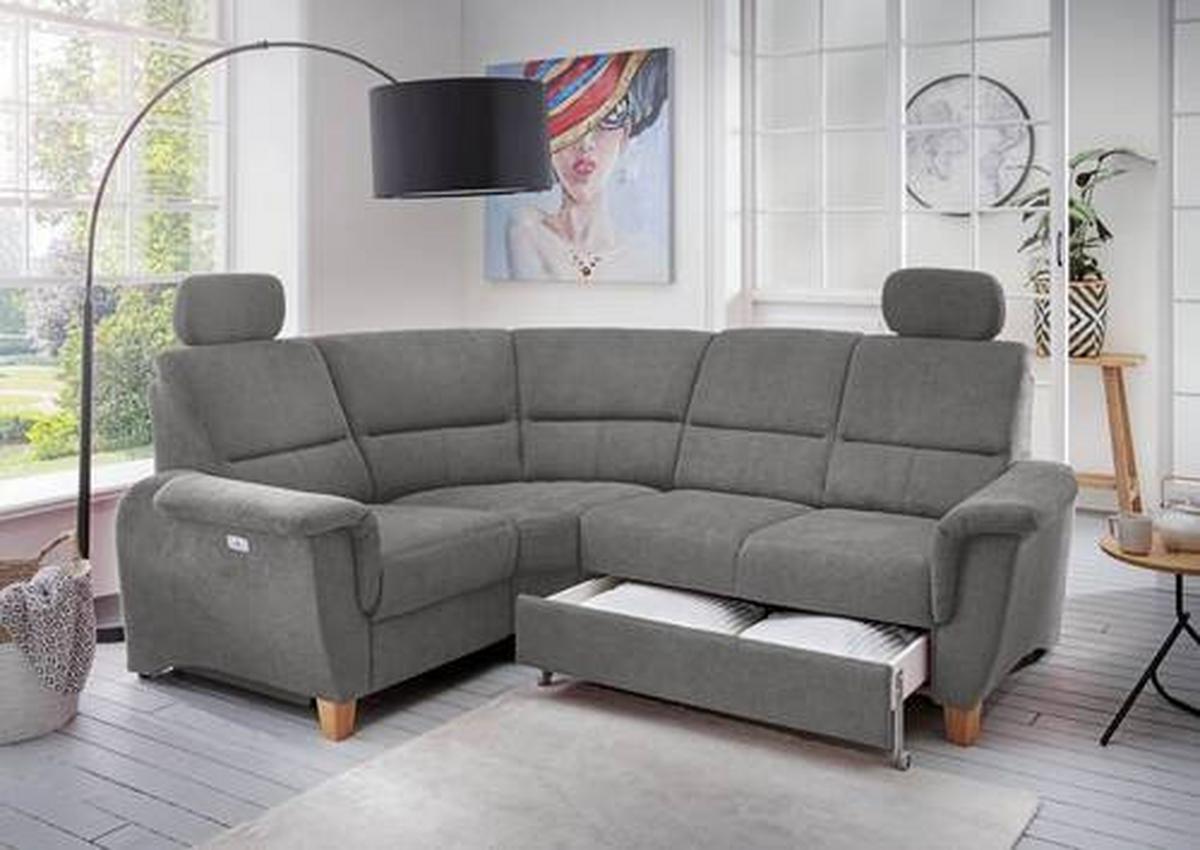 Wohnlandschaft Parole Dunkelgrau Struktur - Wildeiche/Dunkelgrau, KONVENTIONELL, Holz/Textil (186/237cm) - Livetastic