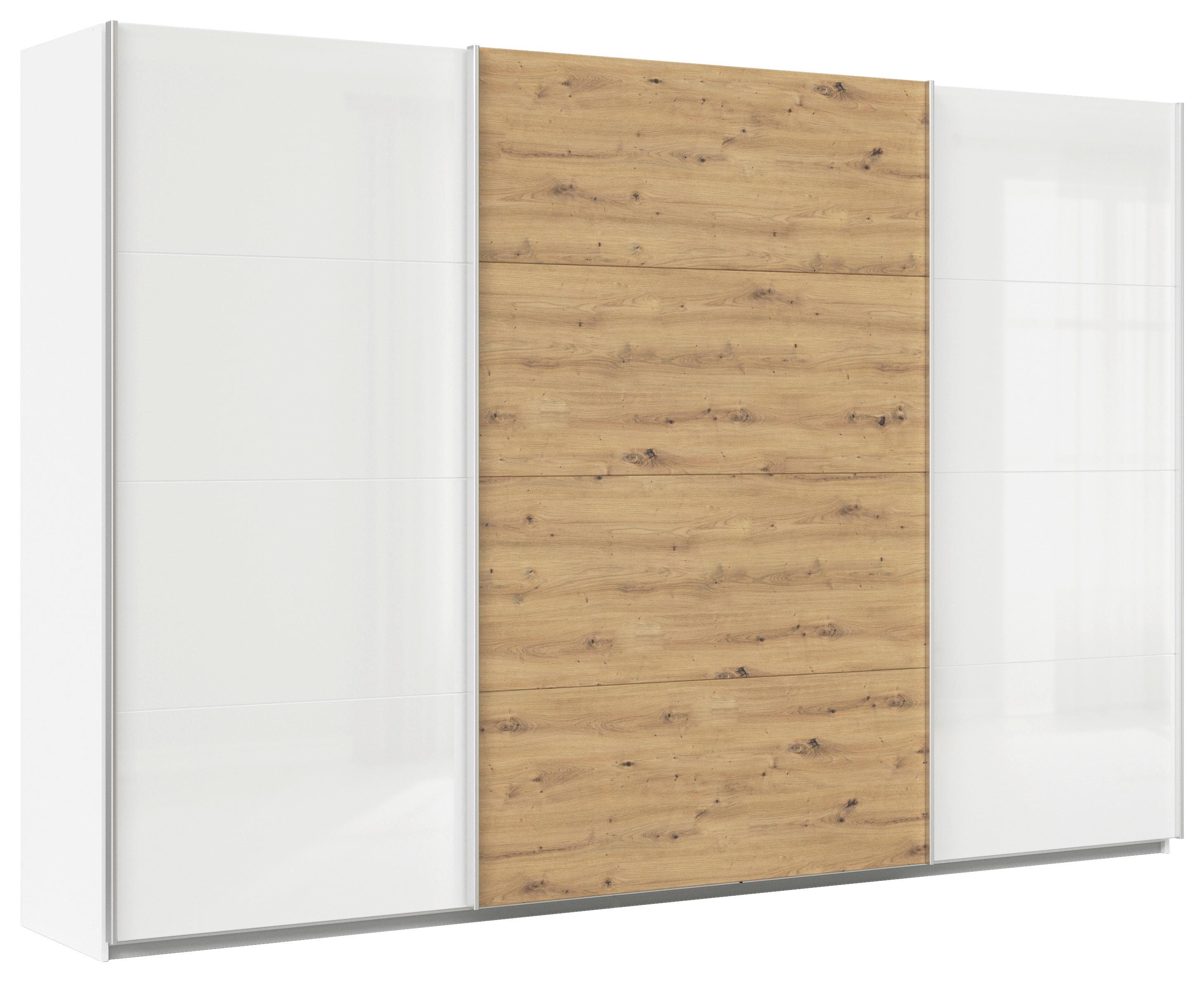 DULAP USI CULISANTE FELDKIRCH - alb/stejar Artisan, Modern, material pe bază de lemn (315/210/62cm)