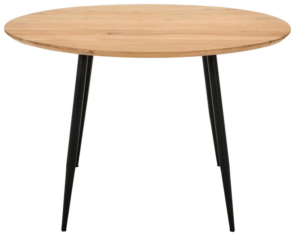 STÓŁ DO JADALNI MALLORCA - kolor akacjowy/czarny, Lifestyle, metal/drewno (120/120/76cm) - Stylife