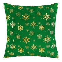 Díszpárna Snowflake 45/45 - aranyszínű/zöld, textil (45/45cm) - Mömax