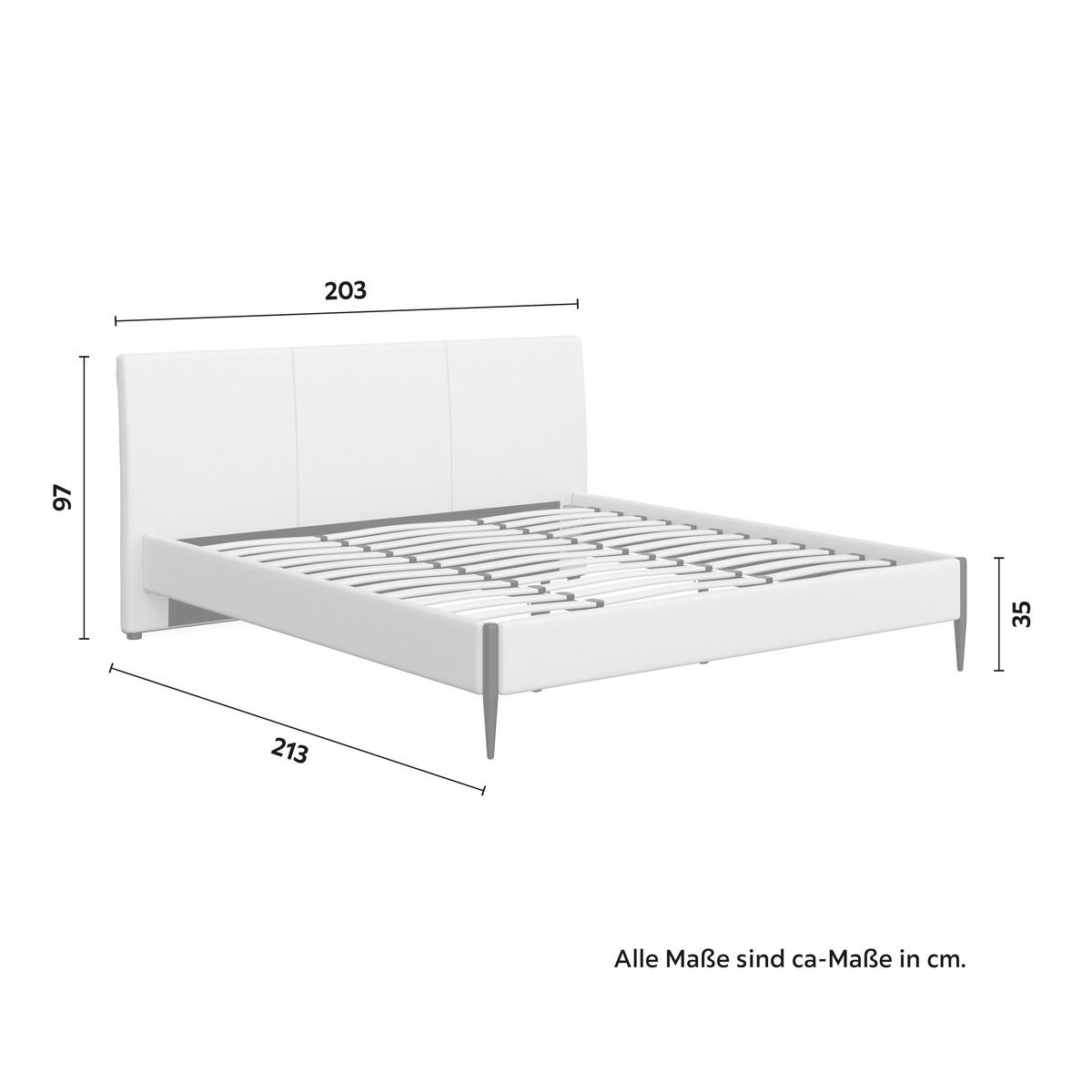 Polsterbett Melisa ca. 180x200 cm Hellgrau - Hellgrau/Schwarz, MODERN, Holz/Textil (180/200cm) - Bessagi Home