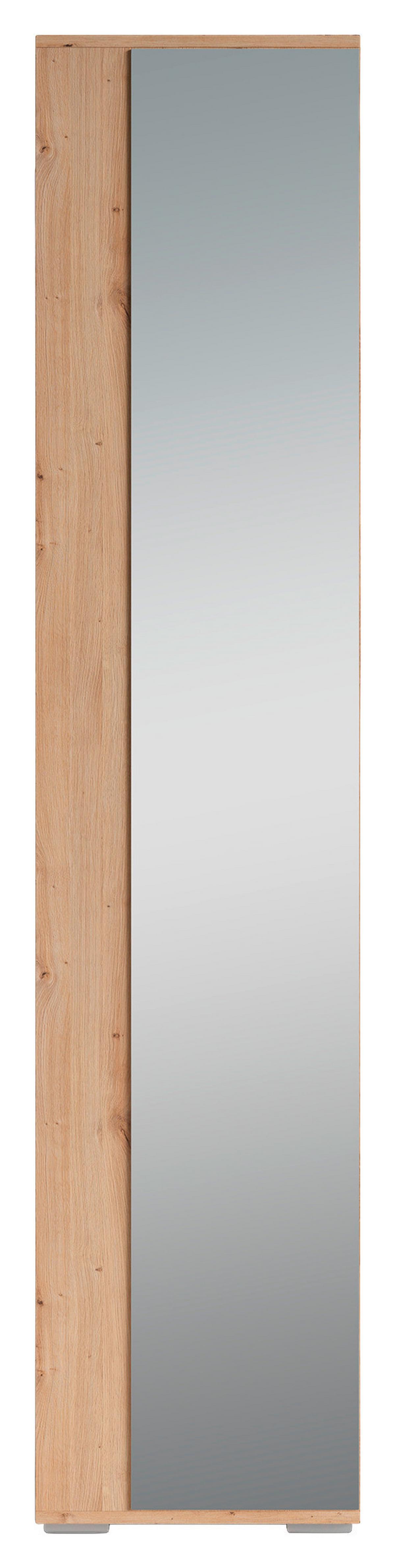 GARDEROBENSCHRANK BEN - Silberfarben/Eiche Artisan, MODERN, Glas/Holzwerkstoff (40/184/35cm) - MID.YOU