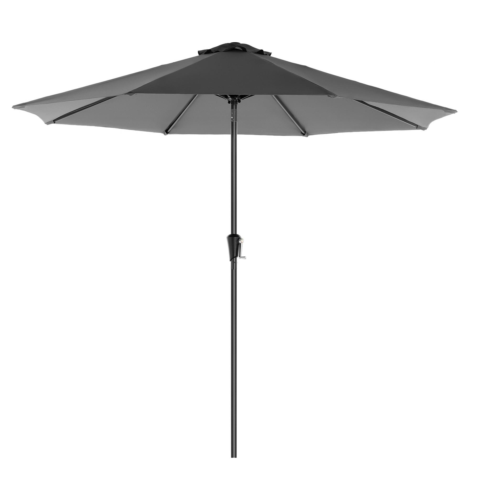 Sonnenschirm M Grau/Schwarz ca. 300cm - Schwarz/Grau, Basics, Textil/Metall (300/300cm) - Modante