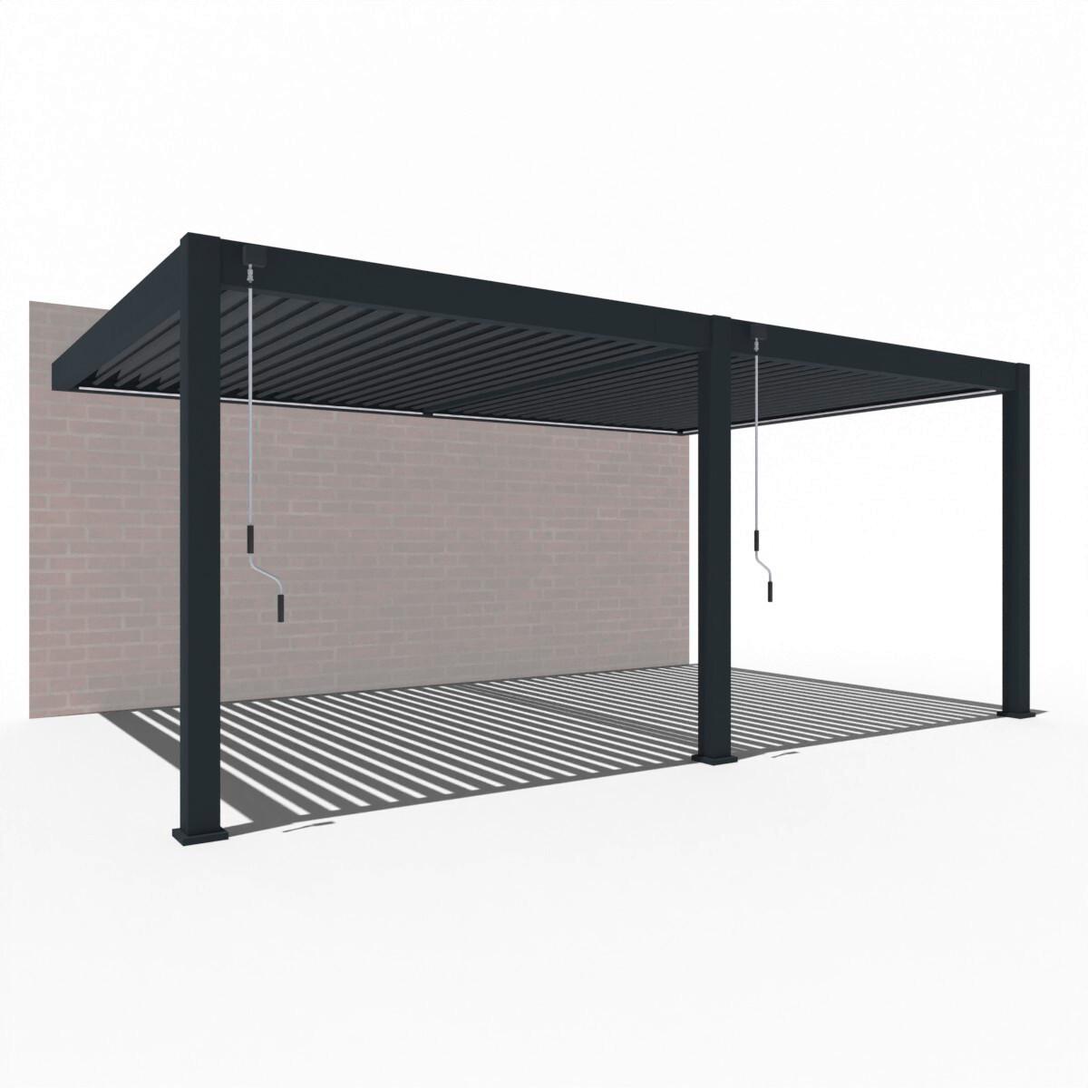 Pavillon Deluxe Plus ca. 400x255x600 cm Anthrazit - Anthrazit, Basics, Metall (600/255/400cm) - Gardenson
