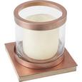 Windlicht Cherise Ø/h ca. 17/18 cm - Sandfarben/Klar, MODERN, Glas/Holz (17/18cm) - Mömax modern living