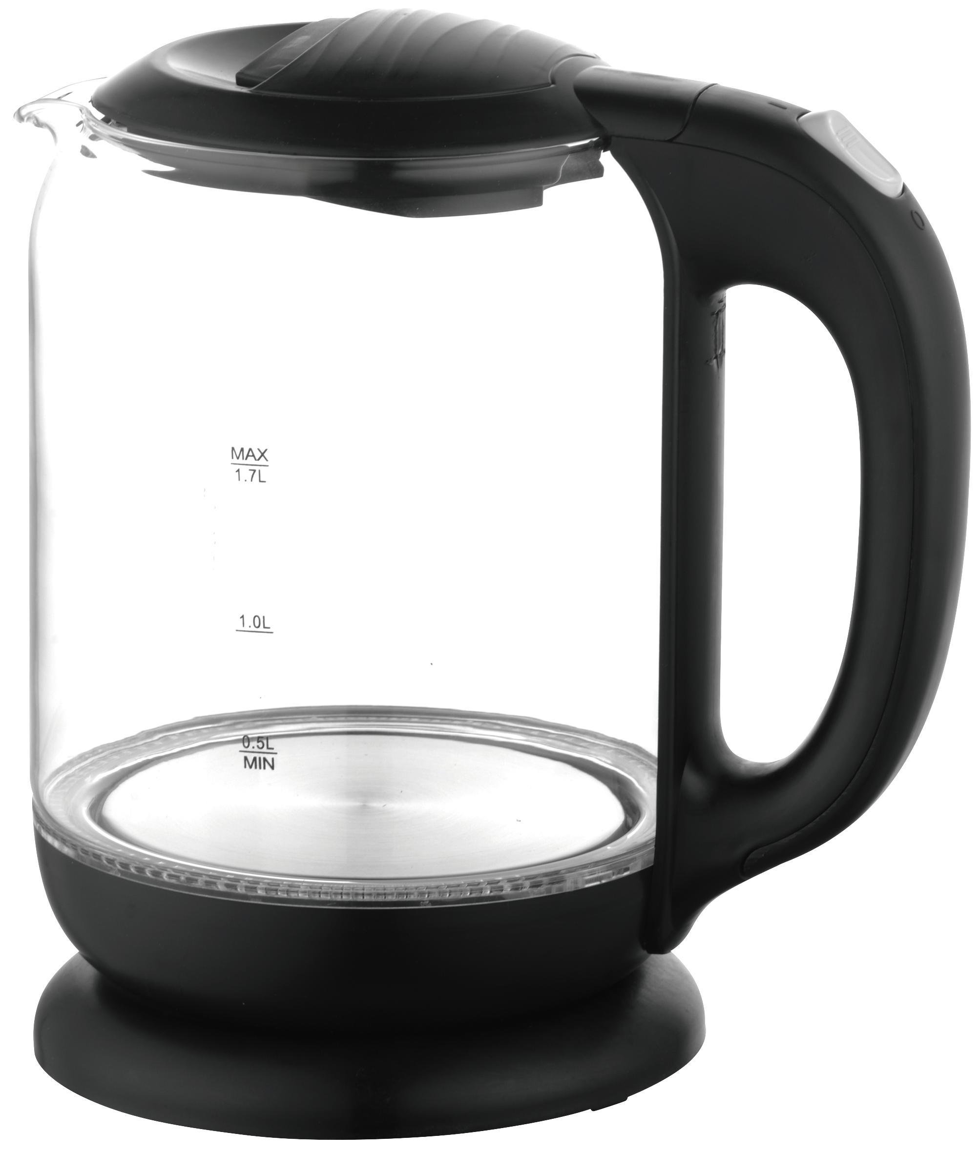 Wasserkocher Carolin Schwarz - Schwarz, Glas/Kunststoff (21,5/24/15,5cm)