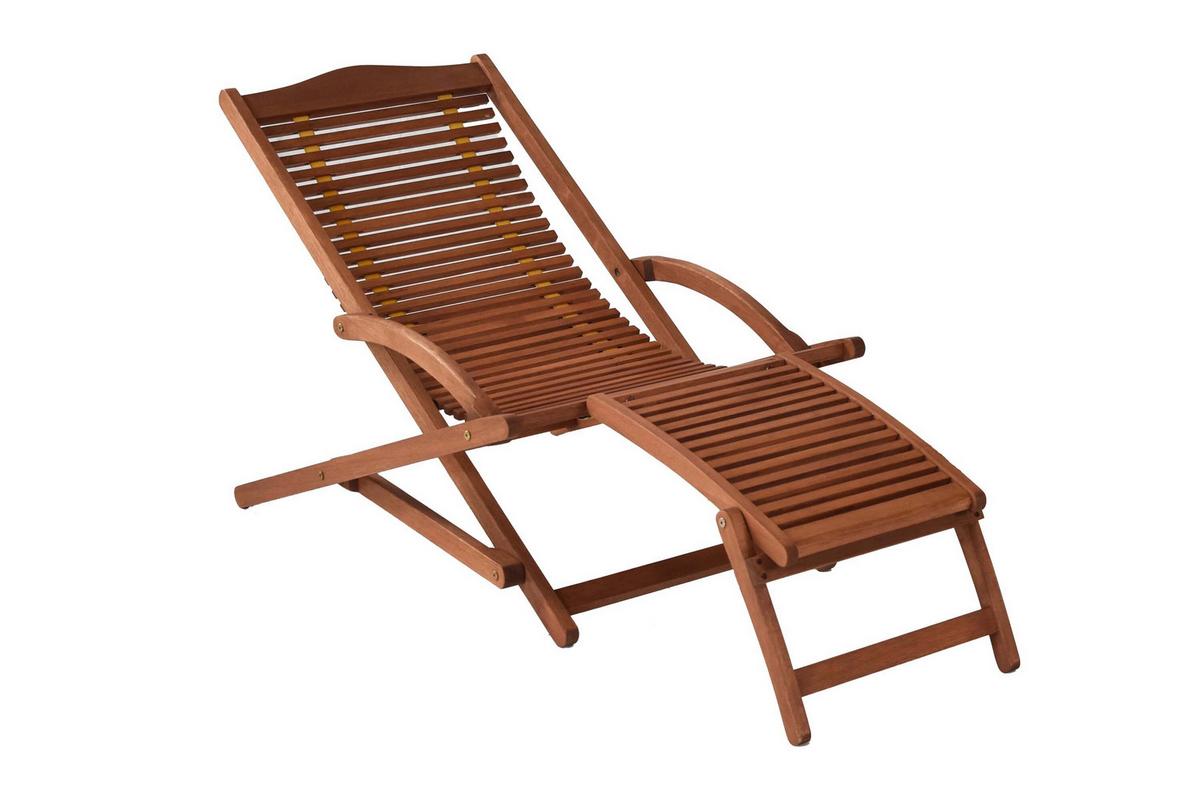 Bäderliege Copa Cabana klappbar Echtholz/Grün/Beige - Eukalyptusholzfarben/Beige, KONVENTIONELL, Holz/Textil - Gardenson