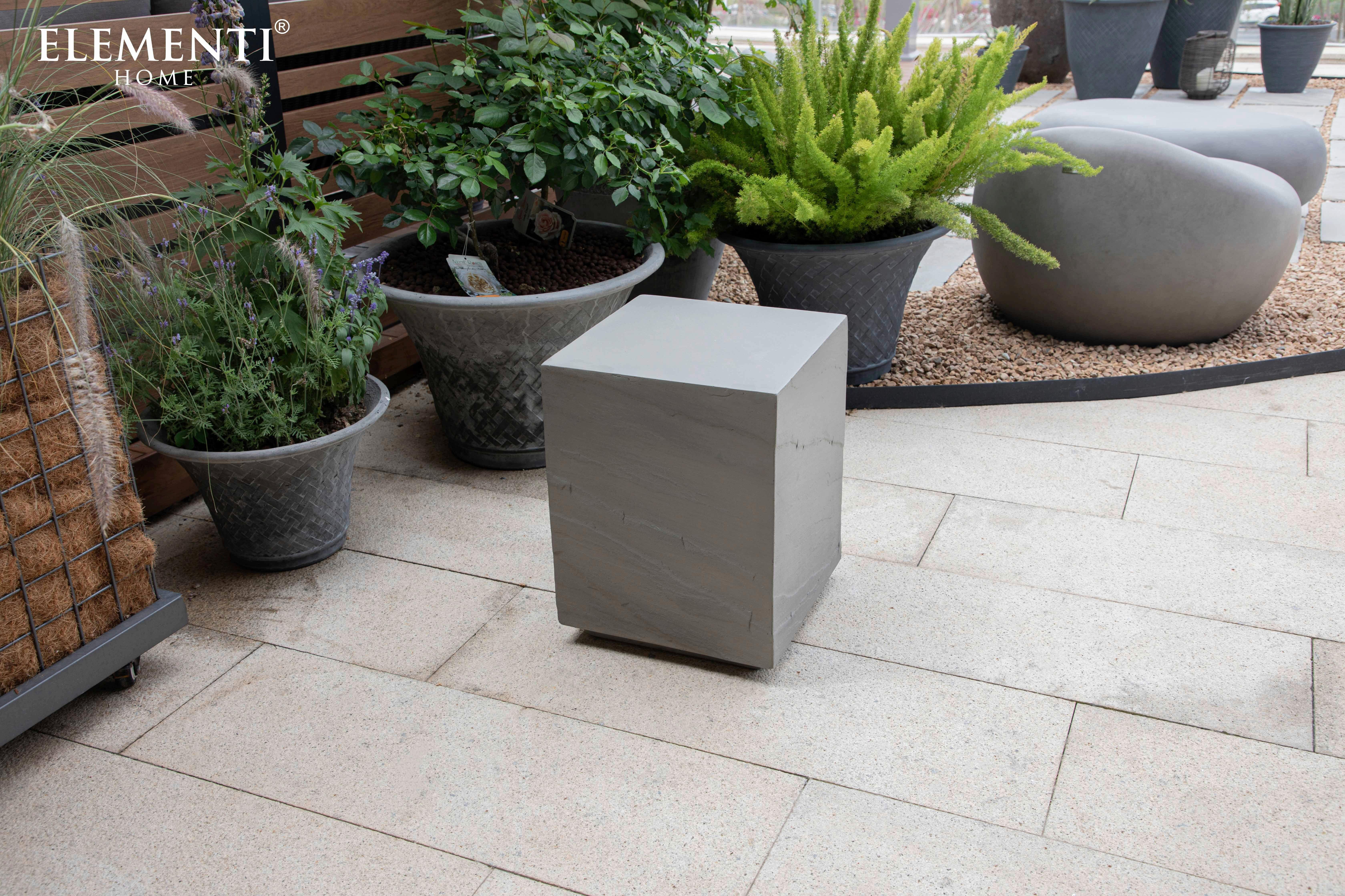 Loungetisch Colorado Faserbeton Hellgrau - Grau, KONVENTIONELL, Stein (35/35/46cm) - Gardenson