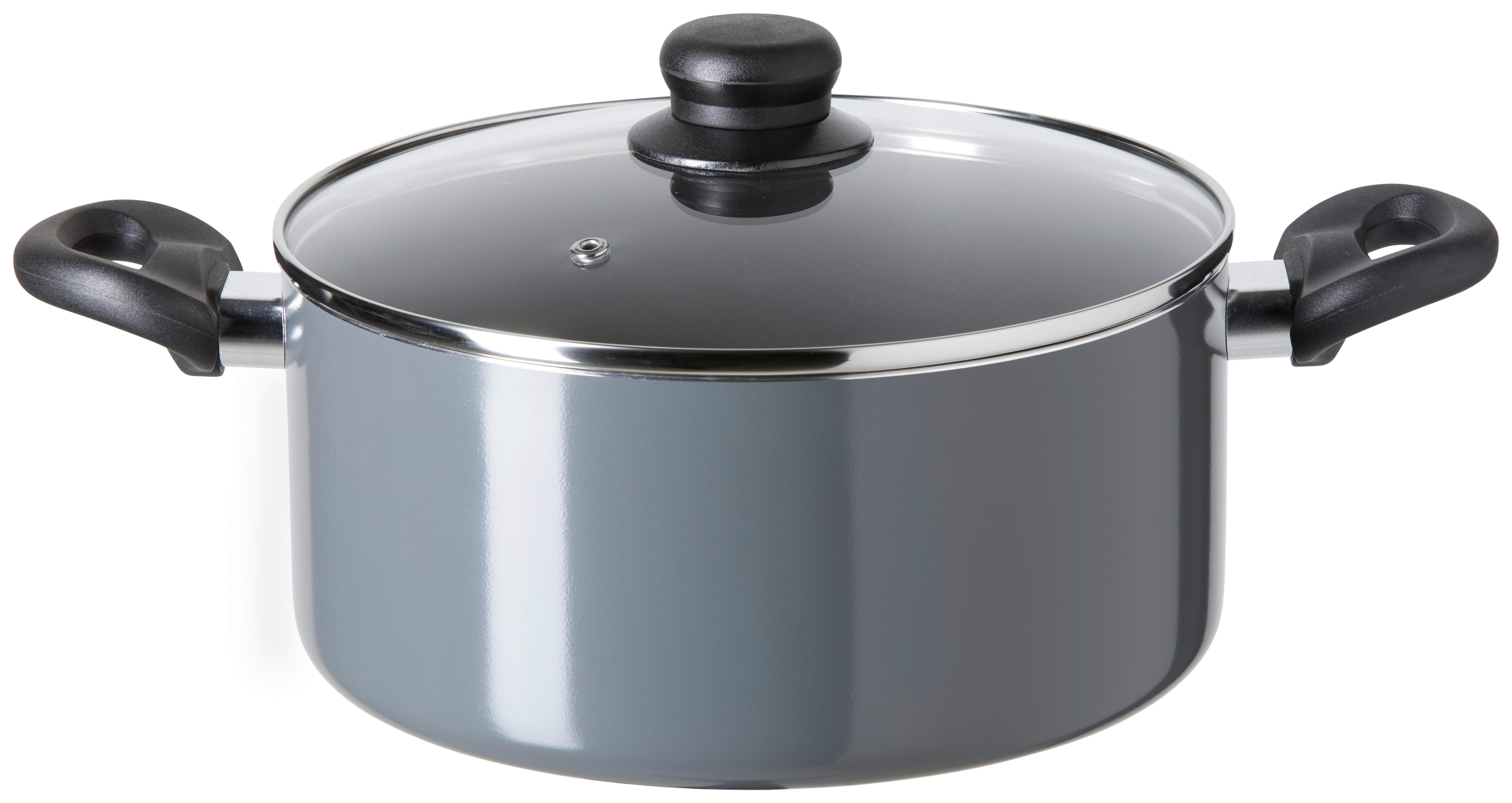 Kochtopf Basic Ø ca. 24cm - Klar/Silberfarben, Konventionell, Glas/Kunststoff (24/11cm) - Modern Living