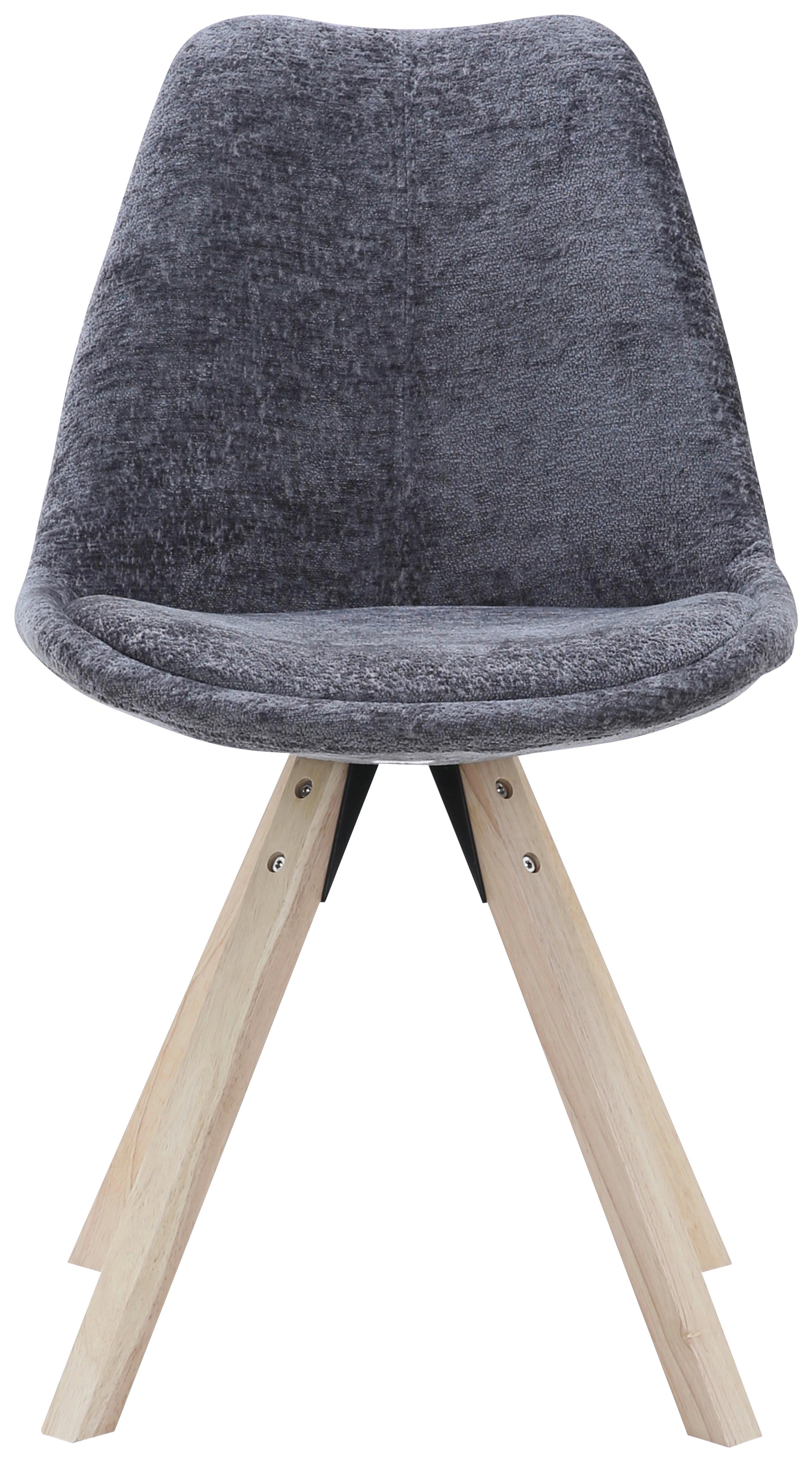 STOEL LILLY 2 -BASED- - Natuurlijke kleuren/Antraciet, Modern, Hout/Textiel (49/85/57cm) - Based
