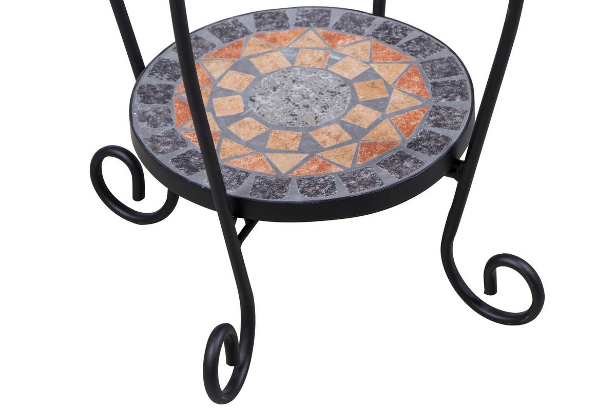 GARTENBEISTELLTISCH 380829 - Multicolor/Schwarz, MODERN, Keramik/Metall (41/41/59cm) - Siena Garden