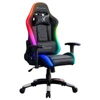 Gamingstuhl Agility Compact ca. 55x113 cm Schwarz m. LED - Schwarz, MODERN, Kunststoff/Textil (55/113/62,5cm) - X Rocker