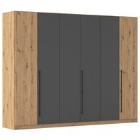 Kleiderschrank Safari Grau/Eiche Dekor - Eiche Artisan/Grau, KONVENTIONELL, Holzwerkstoff/Metall (271/210/54cm) - Based