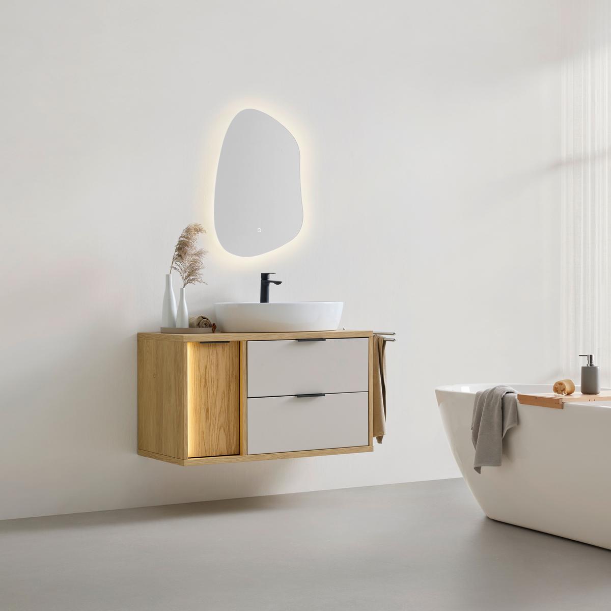 Waschbecken Unisen Weiß glänzend - Weiß, MODERN, Keramik (67/14/42cm) - Mömax