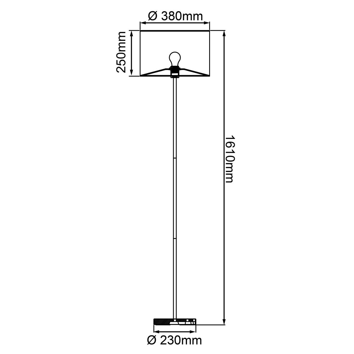 LAMPA STOJĄCA 93140L76 ROMM STA1 - czarny/jasnobrązowy, Natur, metal/drewno (38/161,5cm) - Brilliant