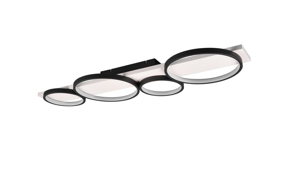 LED-Deckenleuchte Medera Schwarz/Weiß max. 44 Watt - Schwarz/Weiß, Design, Holz/Metall (100/34,5/8cm) - Trio Leuchten