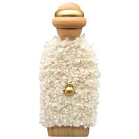 Weihnachtsfigur Luis Weiß/Naturfarben ca. 20,5cm - Weiss/Naturfarben, Konventionell, Holzwerkstoff/Textil (8/20,5/1,5cm) - Mömax