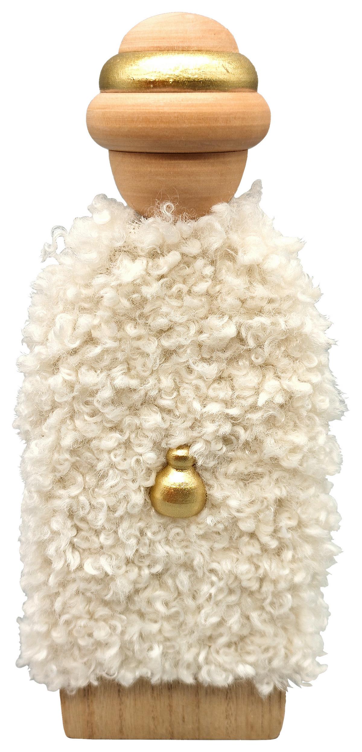 Weihnachtsfigur Luis Weiß/Naturfarben ca. 20,5cm - Weiss/Naturfarben, Konventionell, Holzwerkstoff/Textil (8/20,5/1,5cm) - Mömax