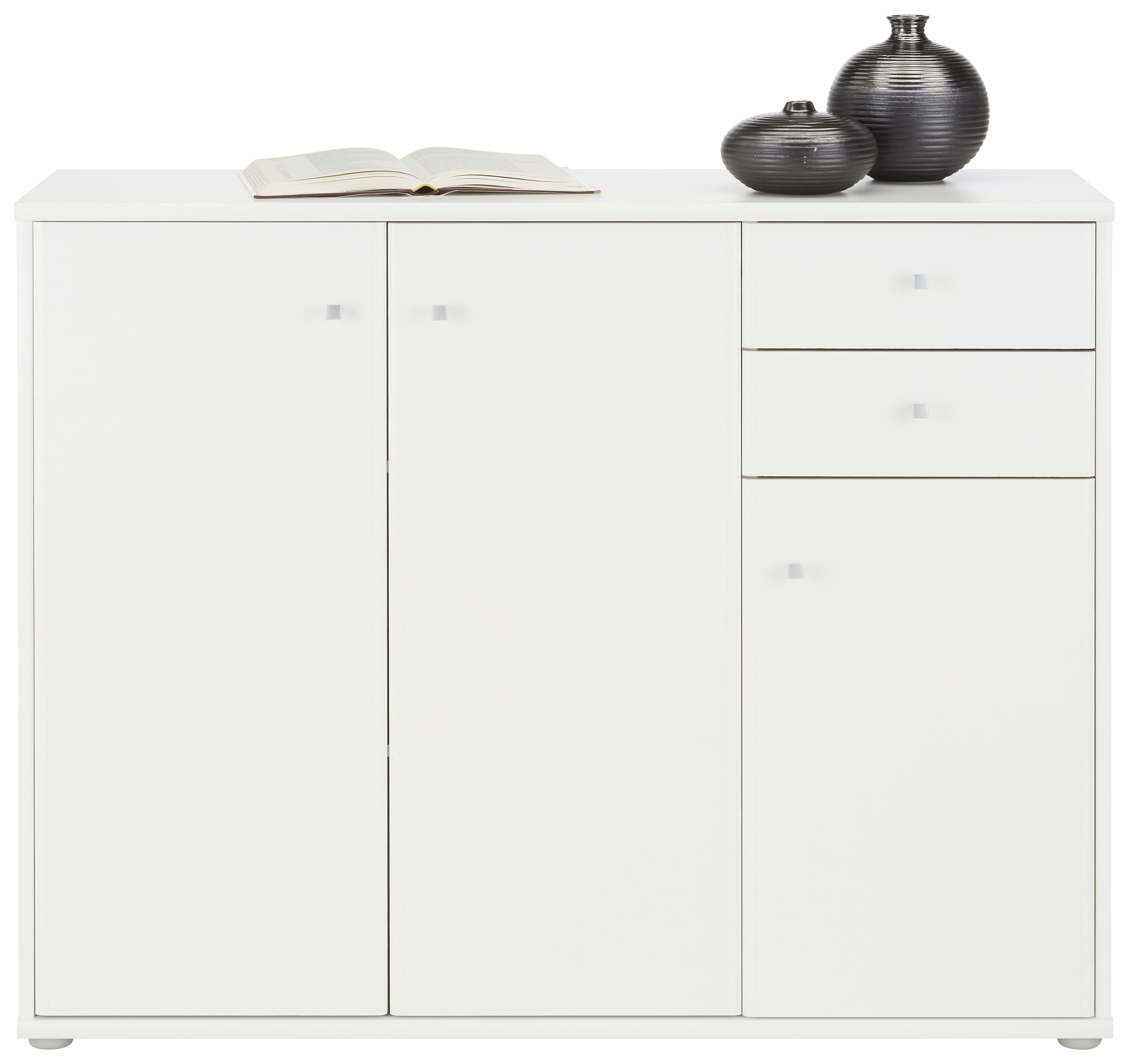 Sideboard in Weiß - Alufarben/Weiß, MODERN, Holzwerkstoff/Kunststoff (106,2/86/34cm) - Modern Living