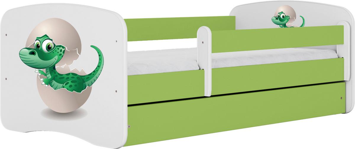 Otroška Postelja Babydreams, Bela, Zelena, 80x160cm - zelena/bela, Moderno, tekstil/leseni material (80/160cm) - MID.YOU