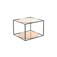 BEISTELLTISCH OJX93 - Terracotta/Schwarz, Basics, Glas/Metall (50/50/36cm) - Kayoom