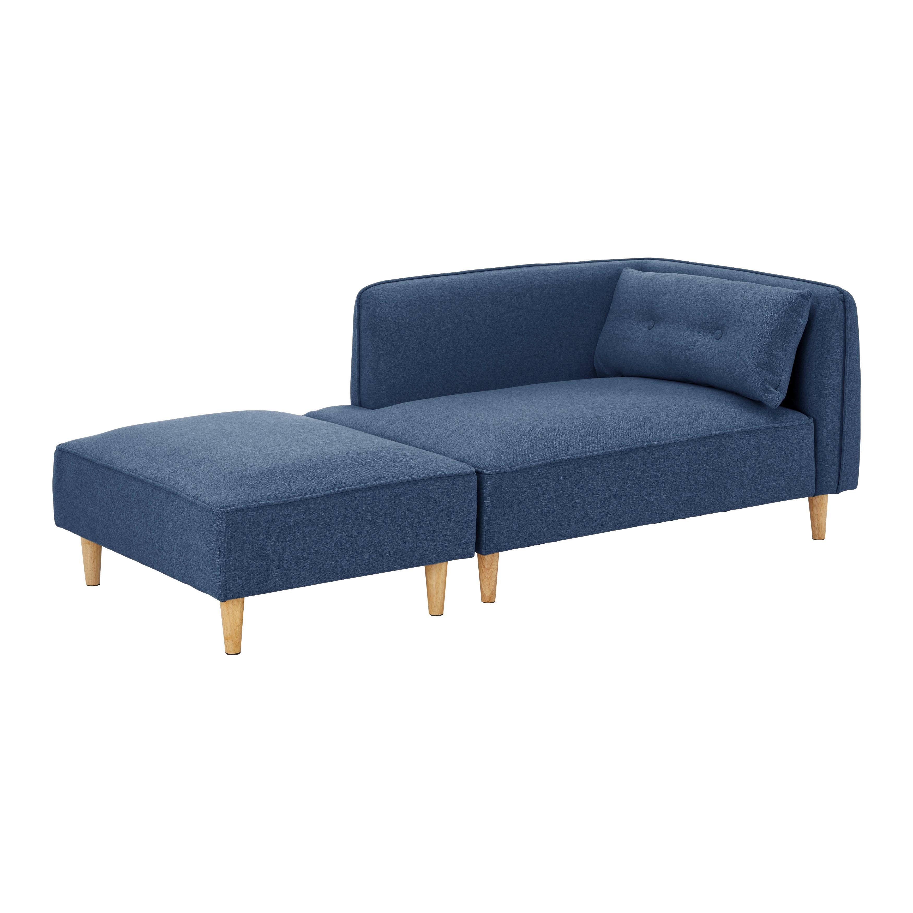 RECAMIERE FANNY - blå/naturfärgad, Modern, trä/textil (154/55/73cm) - Bessagi Home