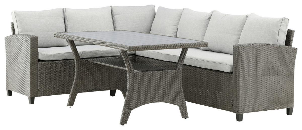 Dining-Loungeset Brentwood Grau - Grau, KONVENTIONELL, Kunststoff - Gardenson