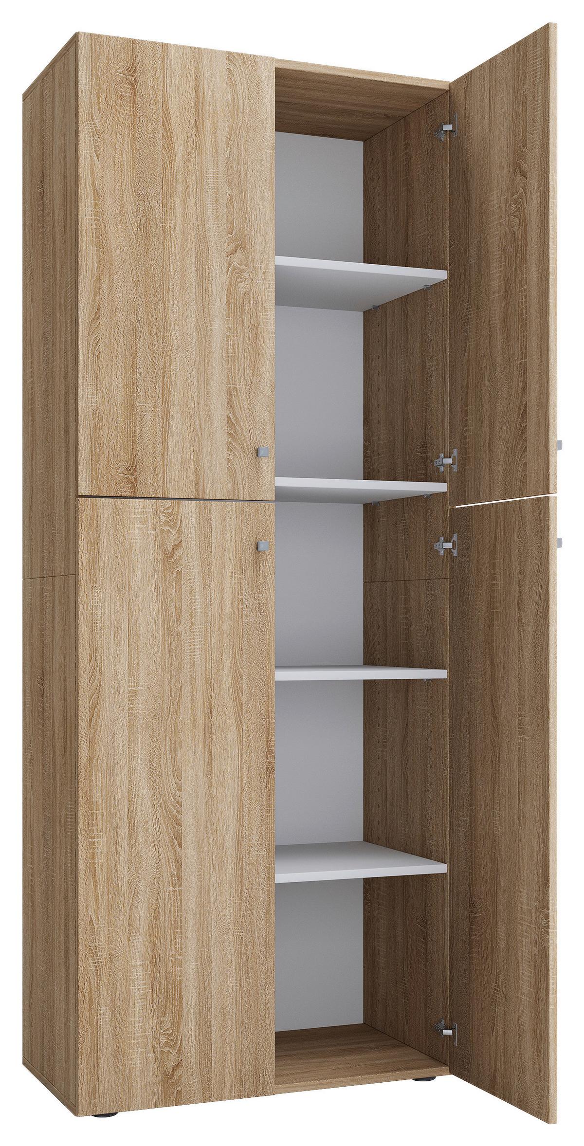 Pisarniška Omara Lona, Hrast - barve hrasta, Konvencionalno, leseni material (70/182/37cm) - MID.YOU