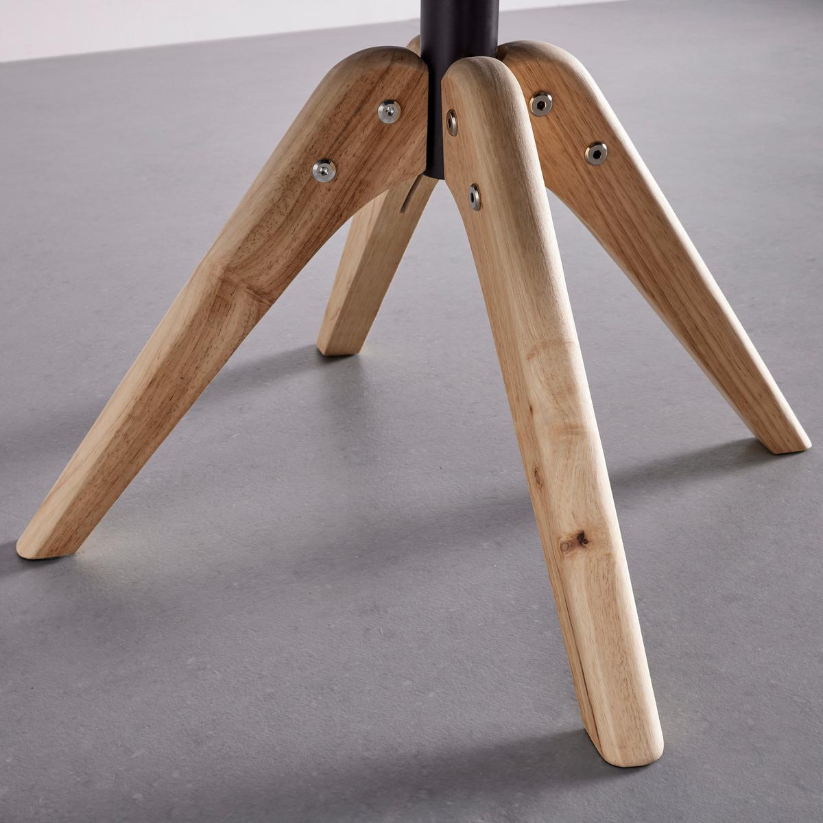 Armlehnstuhl Juana Grau Samt Drehbar Gepolstert - Naturfarben/Grau, MODERN, Holz/Textil (61/93/65cm) - Bessagi Home