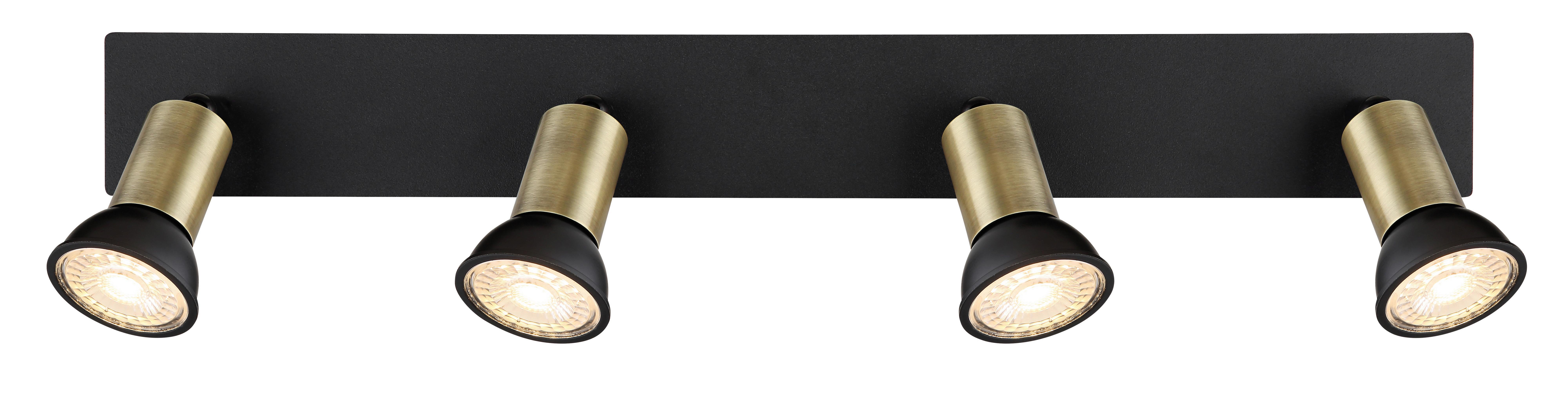 Strahler Drew in Schwarz/Gold max. 35 Watt - Goldfarben/Schwarz, Design, Metall (50/6/9cm) - Globo