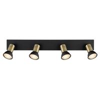 Strahler Drew in Schwarz/Gold max. 35 Watt - Goldfarben/Schwarz, Design, Metall (50/6/9cm) - Globo