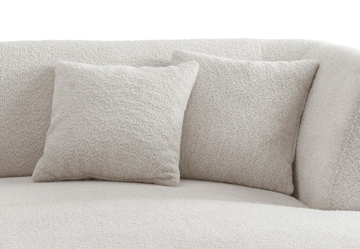 Wohnlandschaft Colori weiß Bouclé - Schwarz/Weiß, MODERN, Holz/Textil (264/160cm) - MID.YOU