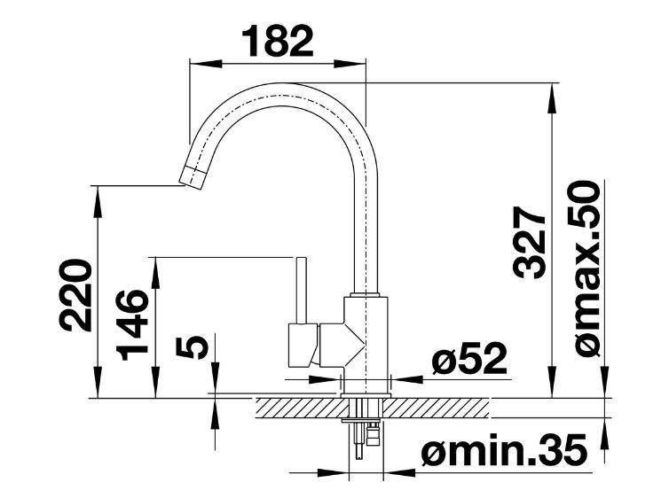 ARMATURA KUCHENNA BLANCO MIDA - antracytowy, Modern (32,7/18,2/3,5cm) - Blanco