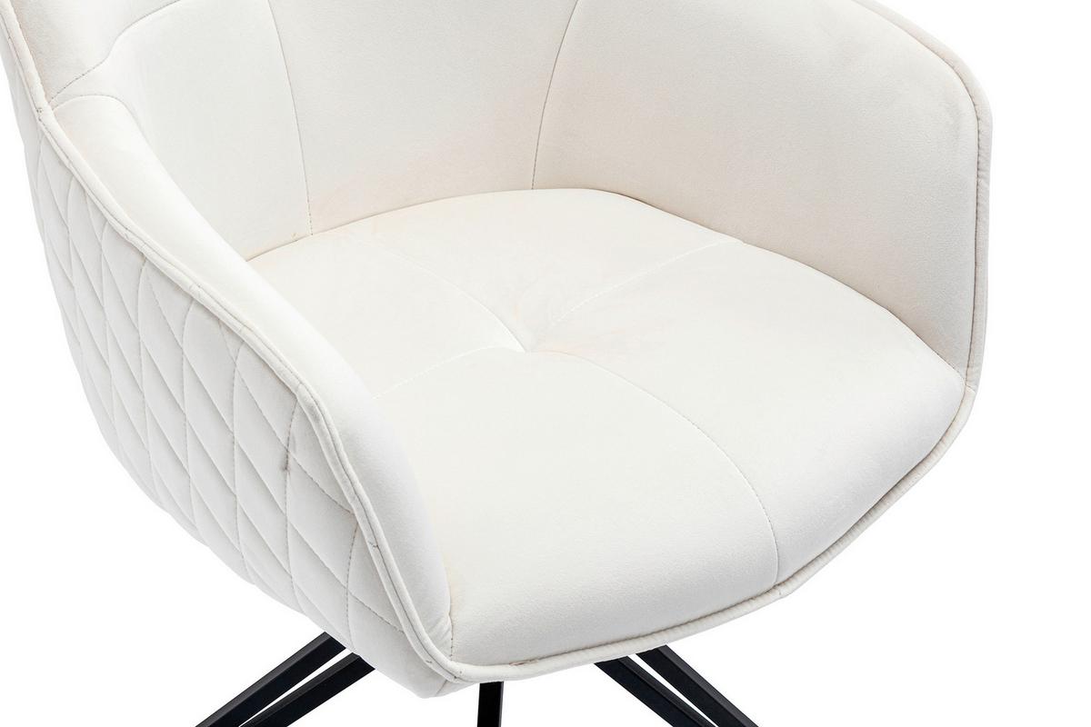 Naslanjač Samt, Bež, Vrtljiv - črna/bež, Moderno, kovina/tekstil (59/83/60cm) - Livetastic