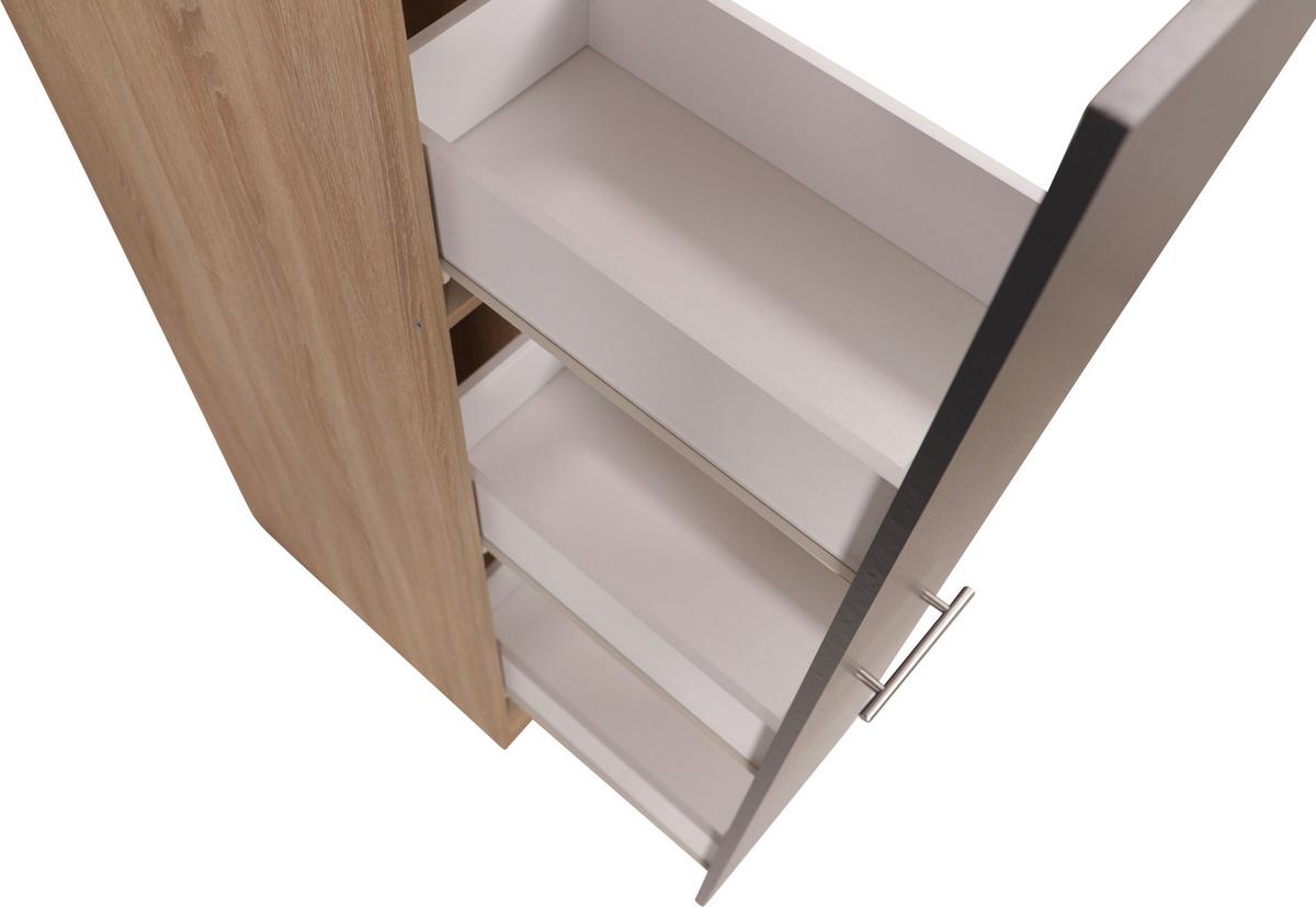 Izvlečna Omara Merle, Barva Hrasta, Siva - srebrne barve/siva, Basics, kovina/leseni material (30/144,8/60cm) - Respekta