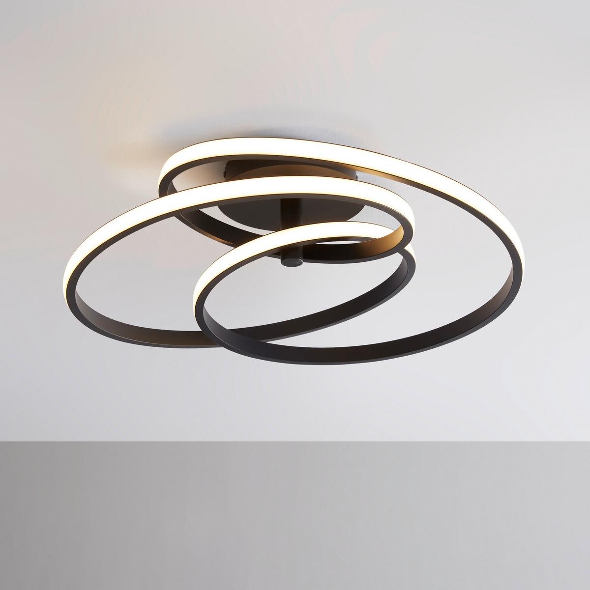 LED-Deckenleuchte Mofer max. 33 Watt - Schwarz, MODERN, Kunststoff/Metall (50/13cm) - Premium Living