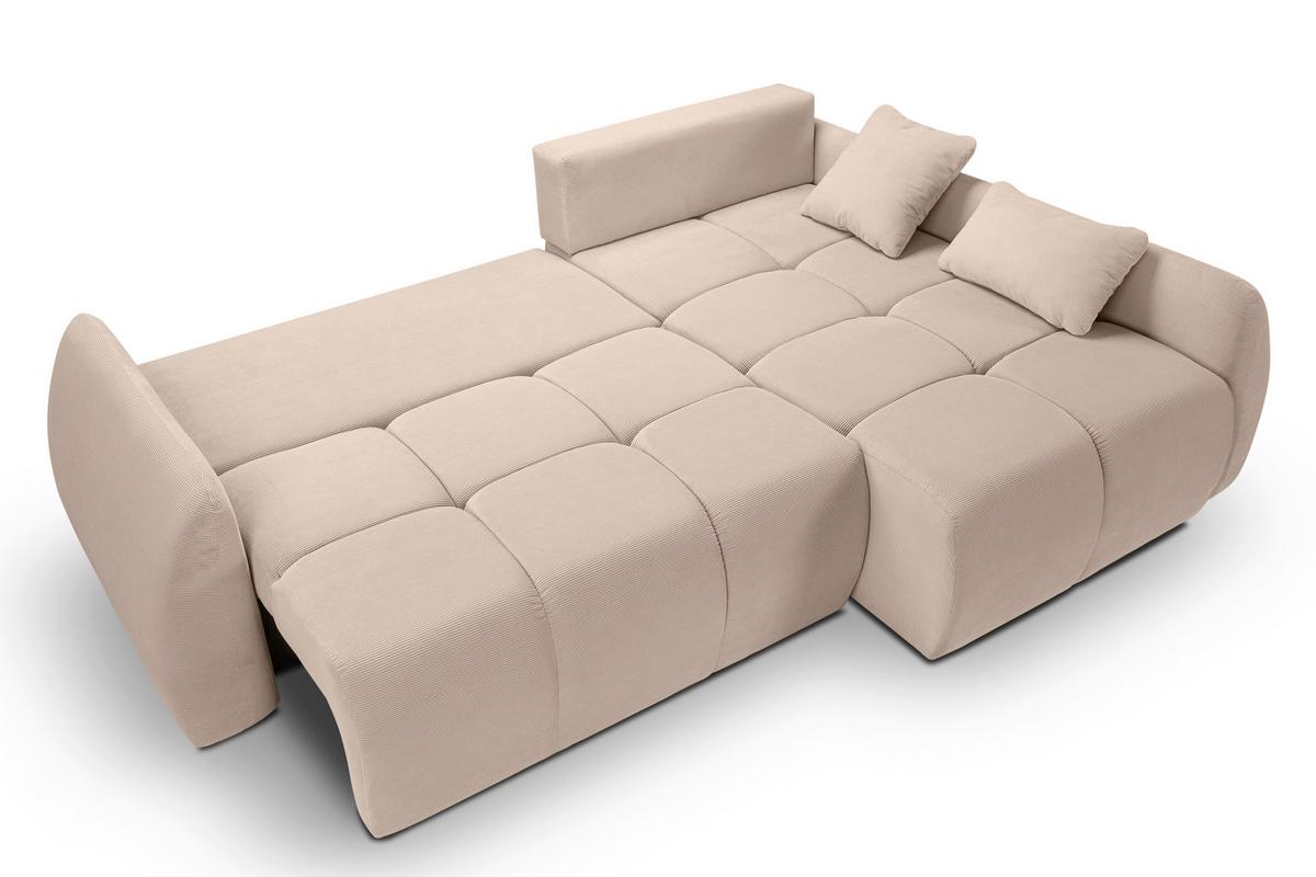 Ecksofa Sancho Long Beige - Beige/Schwarz, Basics, Holz/Kunststoff (255/155cm) - MID.YOU