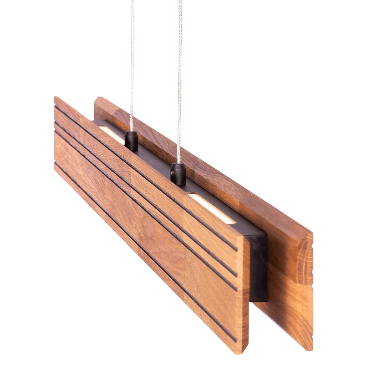 LAMPA WISZĄCA LED 142356 SAALBACH UP/DOWN - czarny, Natur, metal/drewno (116/10/150cm)