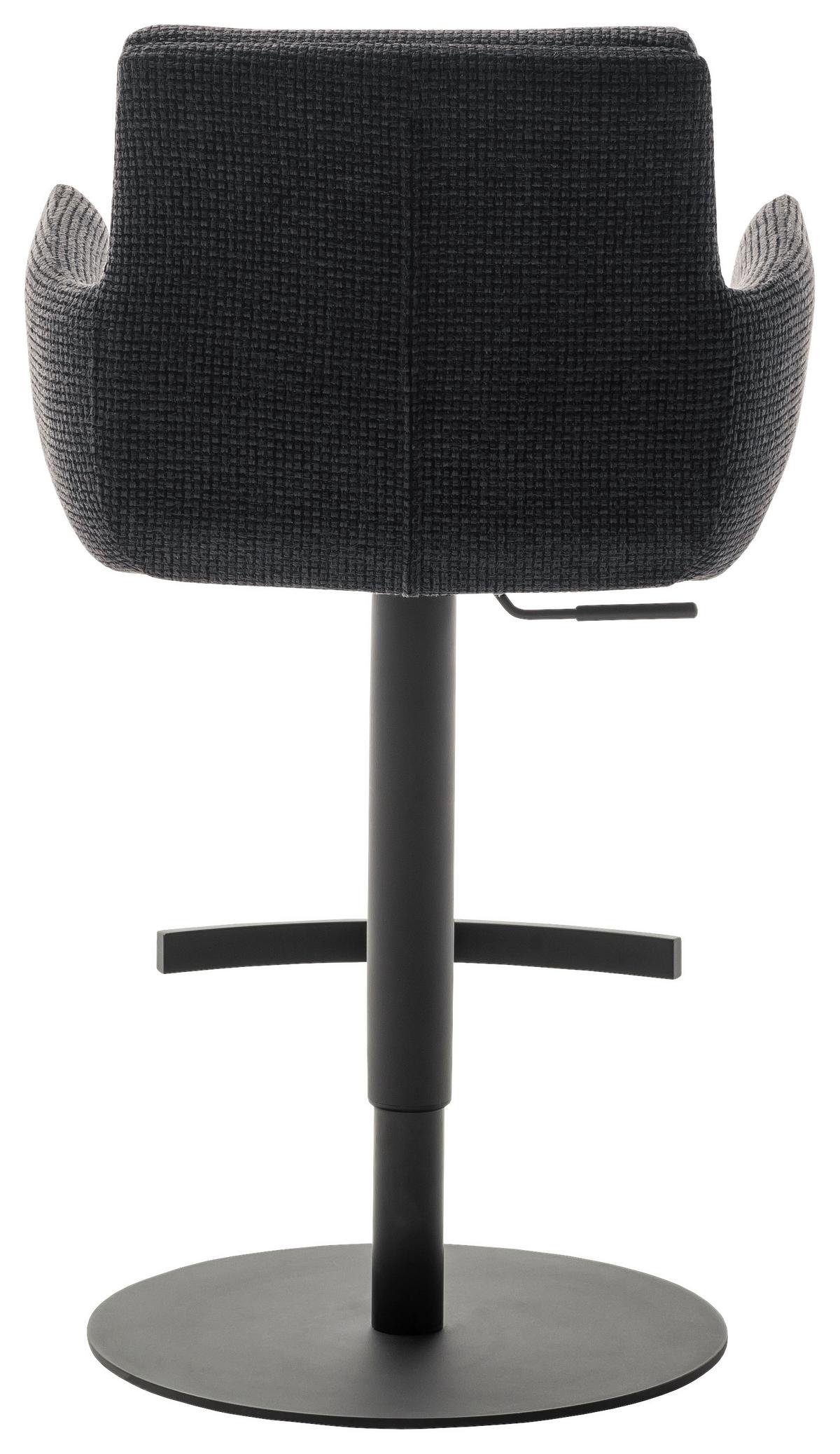 STOŁEK BAROWY LEXINGTON - antracytowy/czarny, Design, metal/tkanina (54/84/52cm) - Dieter Knoll