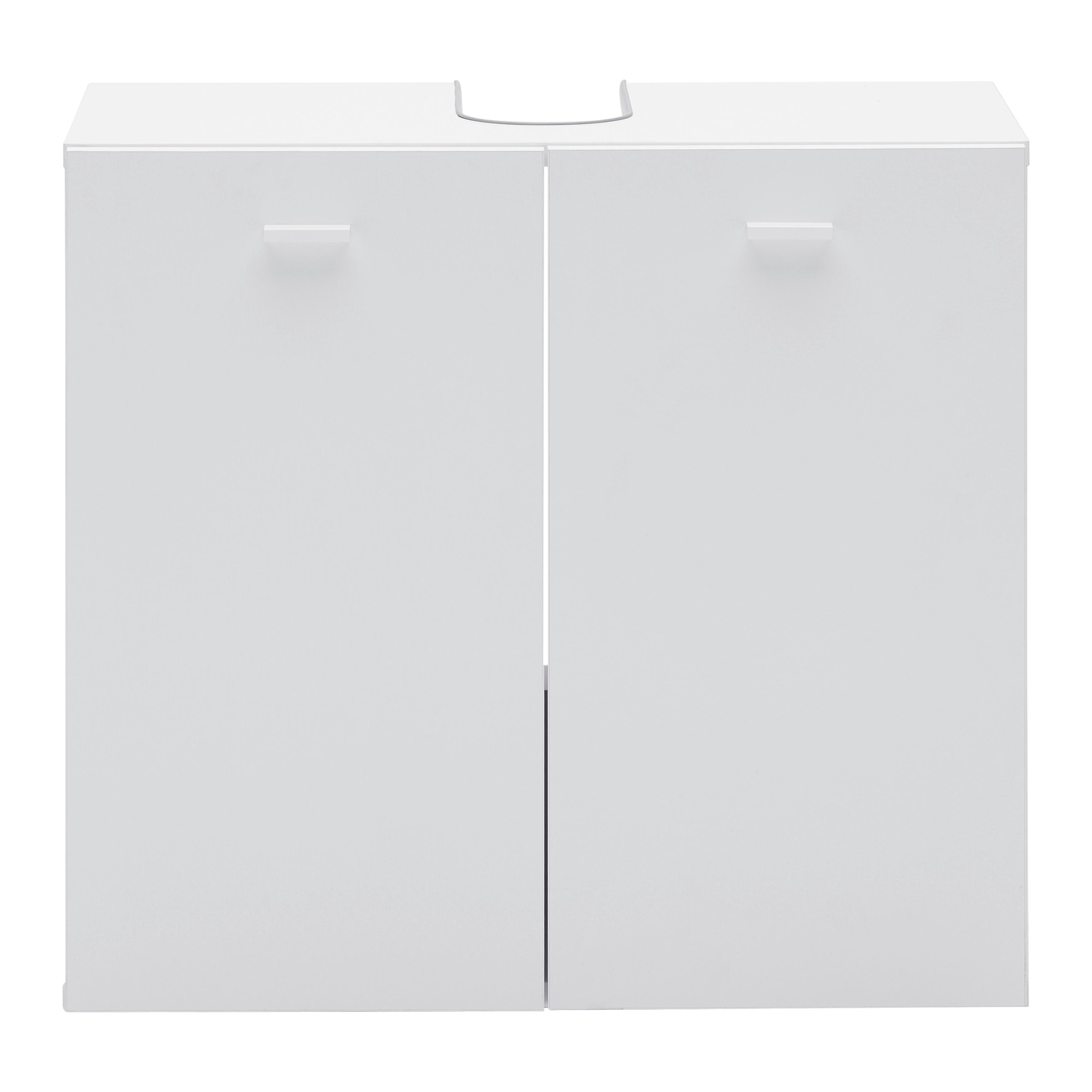 Waschbeckenunterschrank Basix Weiß ca. 60x55x33cm - Chromfarben/Weiß, Basics, Holzwerkstoff/Kunststoff (60/55/33cm) - Mömax