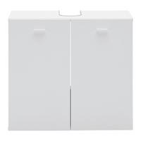 Waschbeckenunterschrank Basix Weiß ca. 60x55x33cm - Chromfarben/Weiß, Basics, Holzwerkstoff/Kunststoff (60/55/33cm) - Mömax