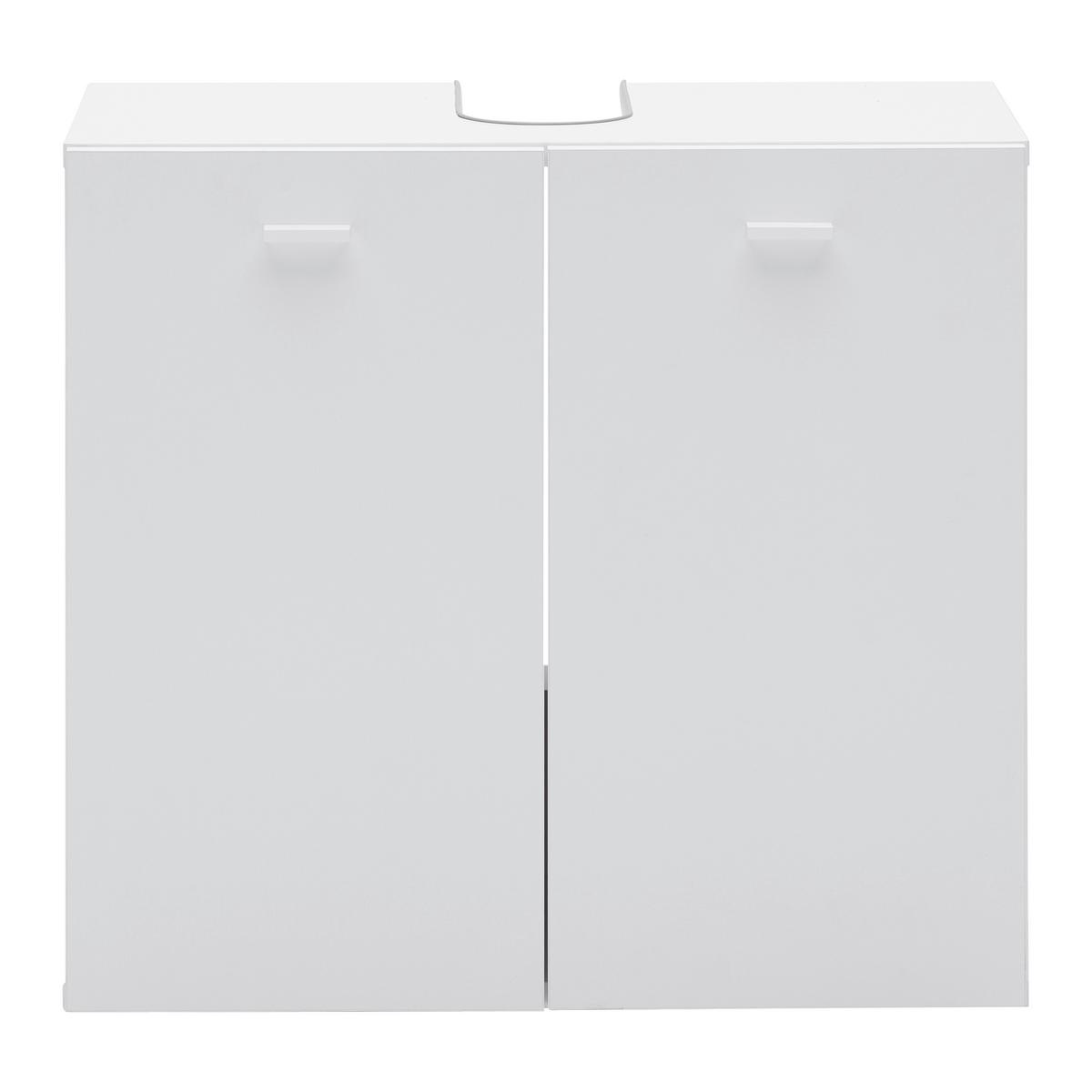 Waschbeckenunterschrank Basix Weiß ca. 60x55x33cm - Chromfarben/Weiß, Basics, Holzwerkstoff/Kunststoff (60/55/33cm) - Mömax